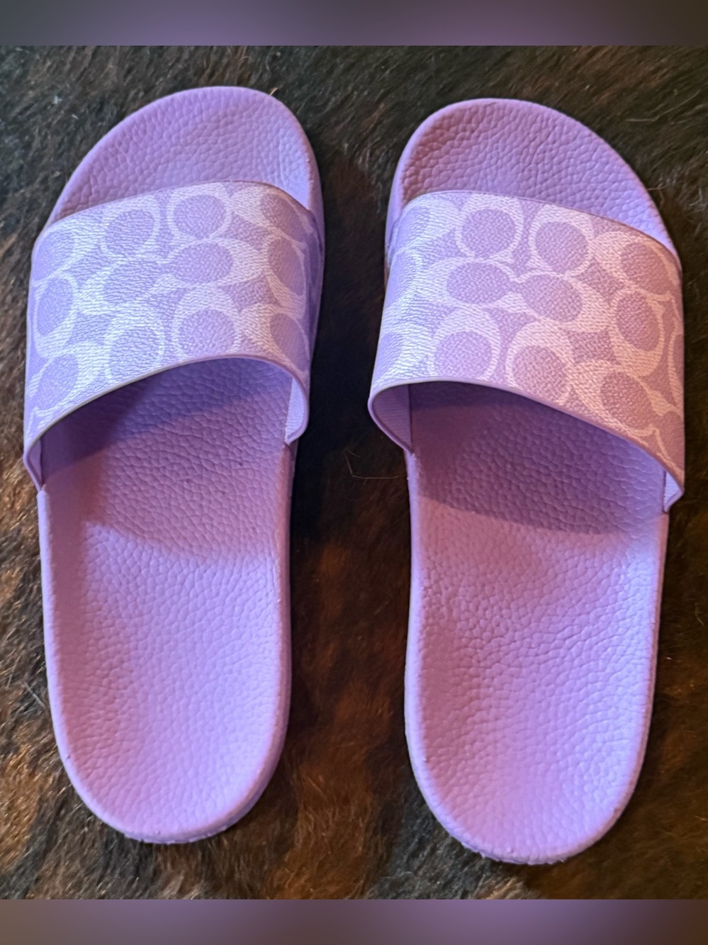Coach authentic sandals slides size 8 lavender purple brand new
